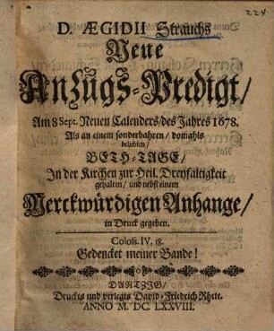 Neue Anzugs-Predigt über Ierem. 33,6-9