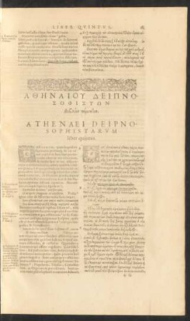 Ex Athenaei Deipnosophistarum liber quintus.