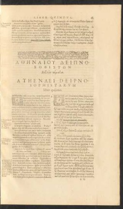 Ex Athenaei Deipnosophistarum liber quintus.