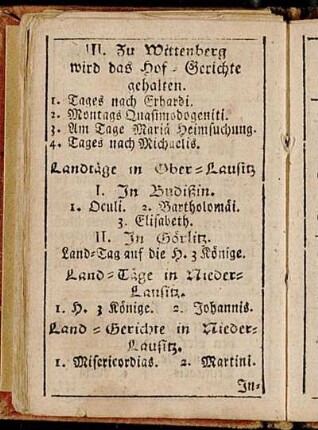 Landtäge in Ober-Lausitz