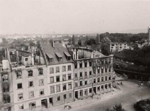 Zerstörungen Zweiter Weltkrieg. Hardtstraße