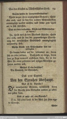 Das 10te Capitel. Von den Sprachen überhaupt