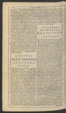 Epistola Beati Ioannis Apostoli Tertia.