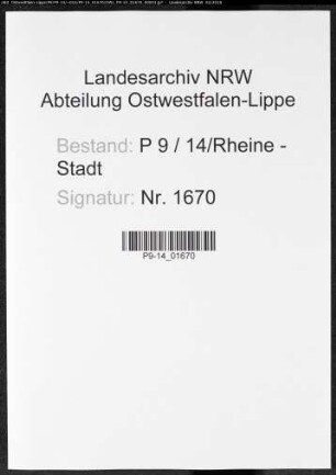 Sterberegister Standesamt Rheine-Stadt