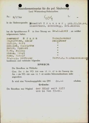 Trunzer, Benedikt