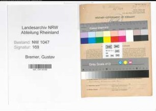 Entnazifizierung Gustav Bremer , geb. 02.02.1889 (Angestellter)