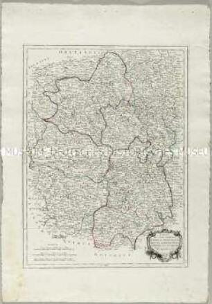 Carte des Gouvernements du Berri, du Nivernois, de la Marche, du Bourbonnois, du Limosin et de l'Auvergne