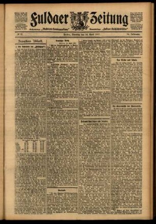 Zweite Ausgabe vom Dienstag, den 16. April 1907.