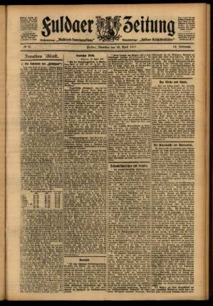 Zweite Ausgabe vom Dienstag, den 16. April 1907.