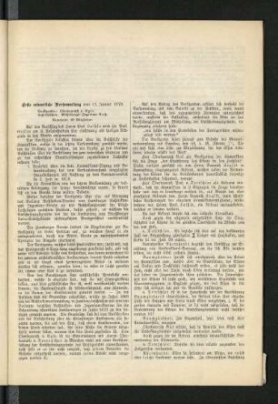 Erste ordentliche Versammlung vom 11. Januar 1879