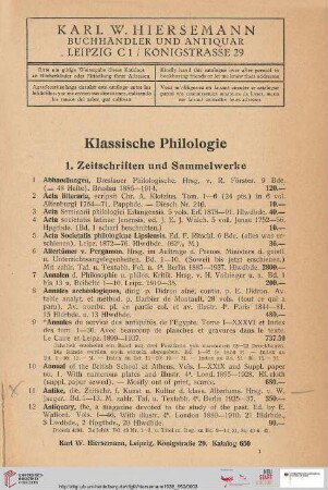 1. Zeitschriften und Sammelwerke (Nr. 1 - 132)