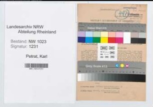 Entnazifizierung Karl Petrat , geb. 24.06.1898 (Polizeimeister)