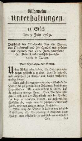 51 Stück. d. 5. July 1769.