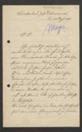 Brief von Georg Mayer an Unbekannt