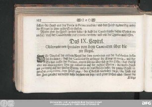 Das IX. Capitul. Observationes speciales von dem Caminiren über die 2te Regul.