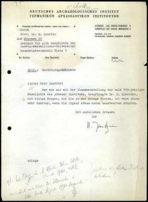 U. Jantzen an S. Lauffer