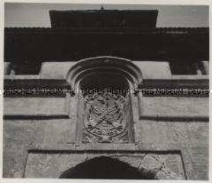 Nördlingen, Reimlinger Tor, Stadtwappen (Teilbild)