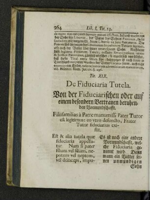 Tit. XIX. De fiduciaria tutela.