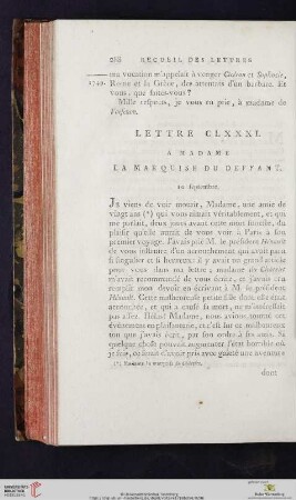 (Lettre CLXXXI - CXC)
