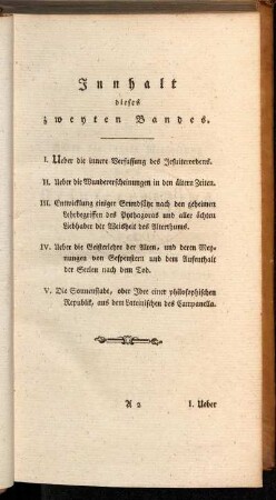 Innhalt dieses zweyten Bandes.