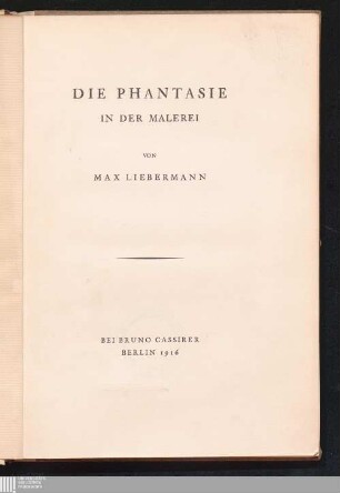 Die Phantasie in der Malerei