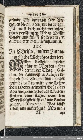 XXV. Das thätige Christenthum