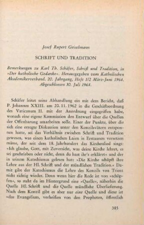385-444 Schrift und Tradition