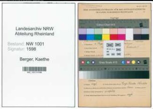 Entnazifizierung Kaethe Berger, geb. 02.12.1903 (Schneiderin)