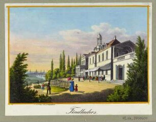 Ansicht von Findlater Weinberg, Lithographie, 1820 : Das Linkesche Bad. - Dresden : C. Pohl, [1832/1838]. - 1 Kunstblatt : Lithographie ; 15,1 x 10,5 cm