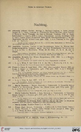 Nachtrag (Nr. 182 - 209)