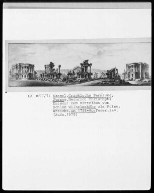 Kassel & Schloß Wilhelmshöhe & Mittelbau als Ruine