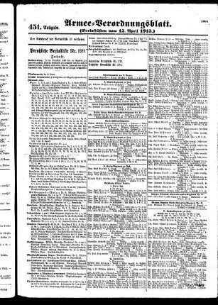 451.Ausgabe. Donnerstag, 15. April 1915