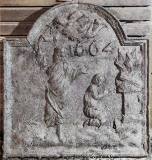 Kaminplatte, Abraham opfert Isaak
