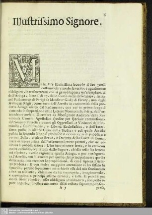 Illustrissimo Signore