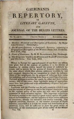 Galignani's repertory or literary gazette and journal of the belles lettres, 7. 1819