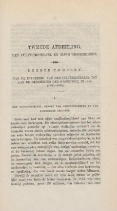 Tweede afdeeling. Het cultuurstelsel en zijne geschiedenis