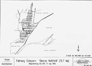 Fahrweg Scheyern 'Oberes Hohlfeld' (15.7 ha) (Wegermittlung SEL-DGPS, 17. Aug.1991)