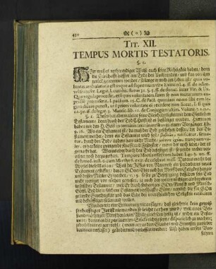 Tit. XII. Tempus Mortis Testatoris.