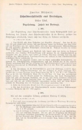 Zweiter Abschnitt. Schuldverhältnisse aus Verträgen