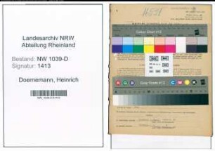 Entnazifizierung Heinrich Doernemann , geb. 27.02.1912 (Metzgermeister)