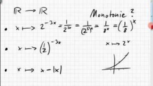 09B.1 Beispiele für monoton wachsende und fallende Funktionen; Potenzrechengesetze