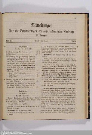 10. Sitzung (06.07.1915)
