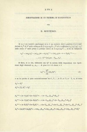Dimostrazione di un teorema di Eisenstein.