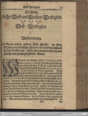 Anhang etlicher Buß- und Leichen-Predigten