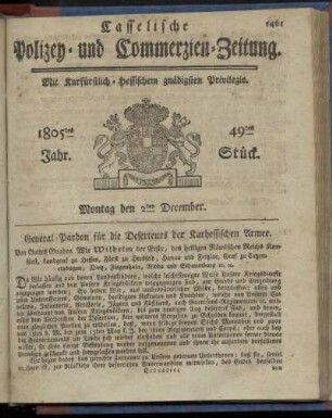 49tes Stueck, Montag den 2ten December 1805