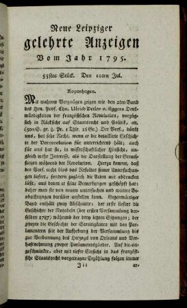 55stes Stück. Den 10ten Jul.