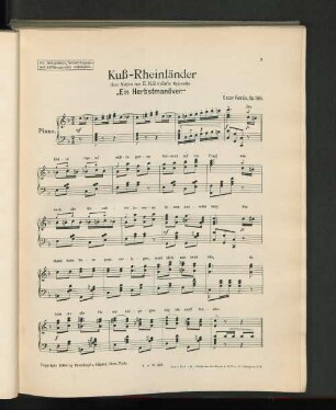 Kuß-Rheinländer über Motive aus E. Kálmán's Operette "Ein Herbstmanöver"