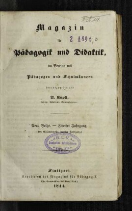 9: Magazin für Pädagogik und Didaktik - 9.1844