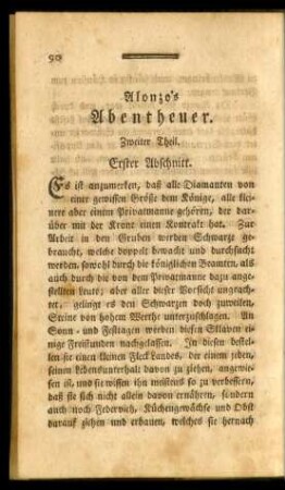 Alonzo's Abentheuer. Zweiter Theil. Erster Abschnitt - Eilfter Abschnitt.