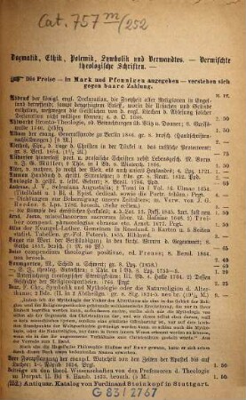 Antiquarischer Katalog von Ferdinand Steinkopf in Stuttgart. 252. 1880